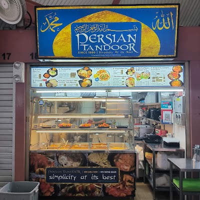 Persian Tandoor restaurant menu board displaying Biryani Pilaf Set, Tandoori Set, Kid's Meal, Vegetarian Set, Stuffed Naan & Wraps Set, and Hotplates with food images. — Items: Biryani Pilaf Set · Tandoori Set · Kid's Meal · Vegetarian Set · Stuffed Naan & Wraps Set · Hotplates, Claypit, & Sizzlers · Chapati Set · Butter Chicken / Chicken Tikka Masala