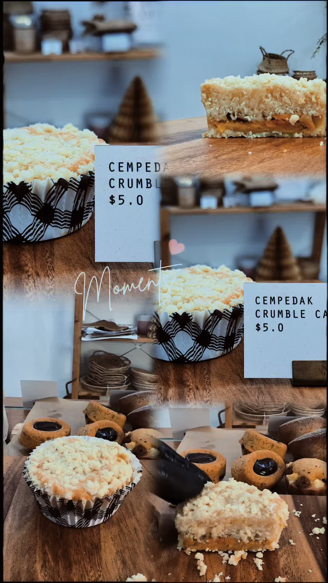 Featuring our Cempedak (Jackfruit) Crumble Cake that we bake fresh daily.
Crunchy homemade crumble, fluffly sponge cake, rich flavorful cempedak flesh #cempedak #sg #crumble