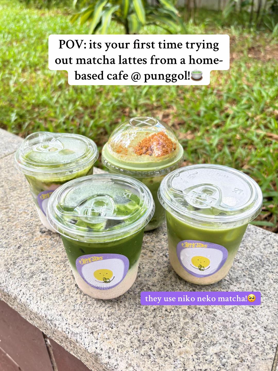 first time trying out matcha latte from a home-based cafe! the quality tastes like many other cafes outside! && they USE niko neko matcha!!😍😍 

thank you for reaching out to me haha loved the banana