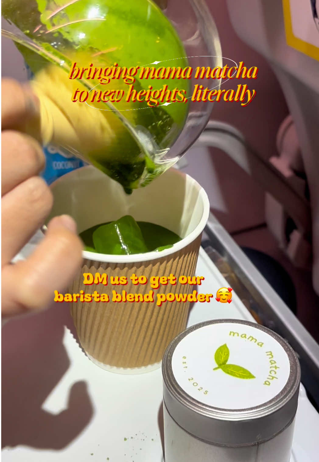 joining the mile high matcha club ☁️🤍✈️ find us at instagram @mamamatcha.sg 💫 #matchaintheair #homecafesg #punggolpointcove #sgfood #ubi 