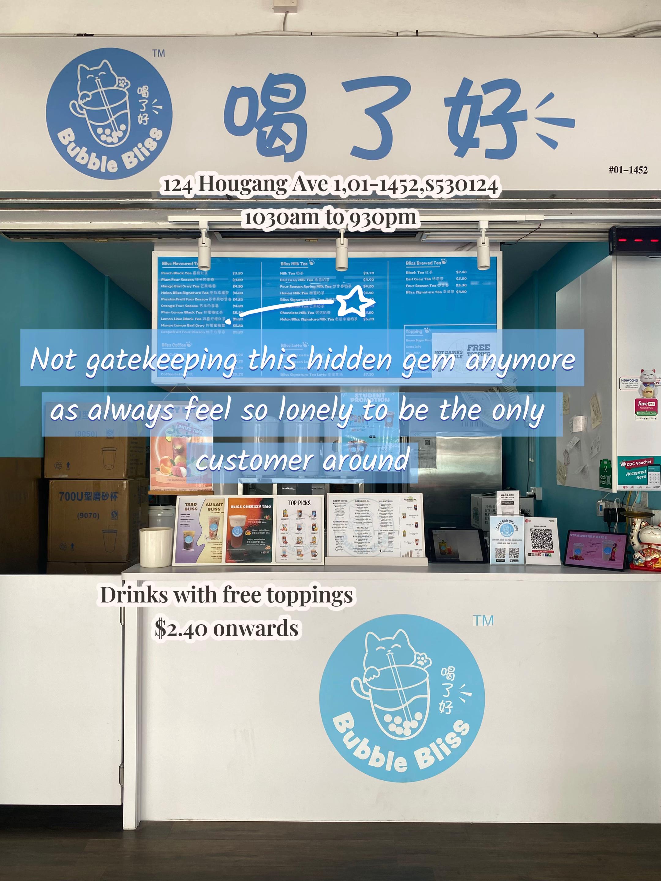 Located in a peaceful site in Singapore where it is more known for lickers cafe,This bubble tea outlet has good affordable tea and generous addictive jelly pops that have many flavours. The jelly pops