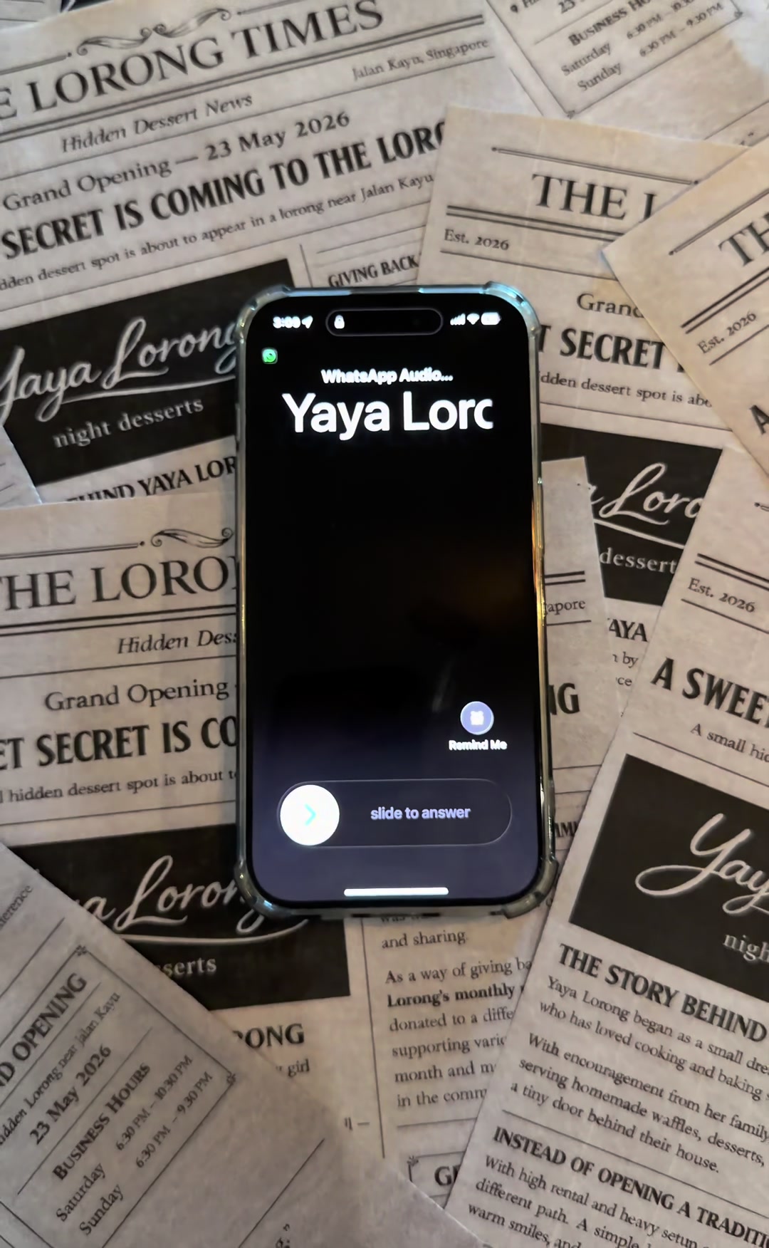 🔔Ring Ring...
A hidden dessert spot is about to appear in a lorong.🌙
Stay tuned.
✨Grand Opening - 23 May 2026 Yaya Lorong
#YayaLorong #singaporedessert #hiddengemsg #supportlocalsg #sgdessert