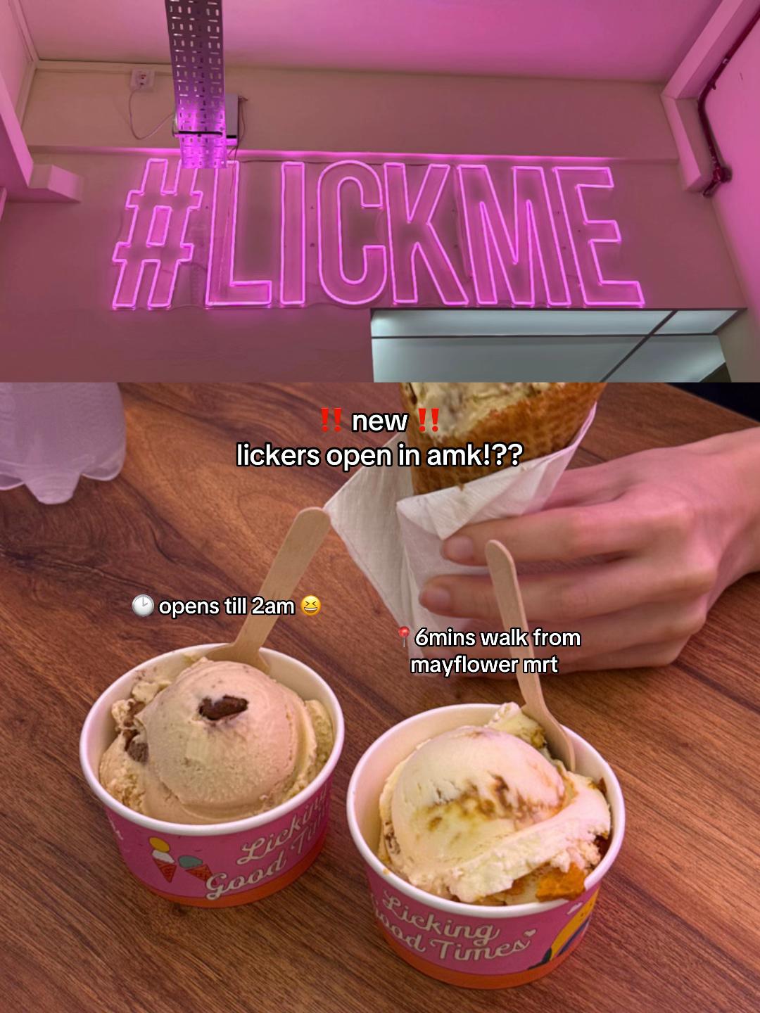 📍@lickerssg 
chanced upon lickers opening in the heart of sg 🇸🇬 at ang mo kio/mayflower 😝 their ice creams are so goood yall must try 🥹 #sgcafe #waffles #sgfyp #dessertcafe #lickers 